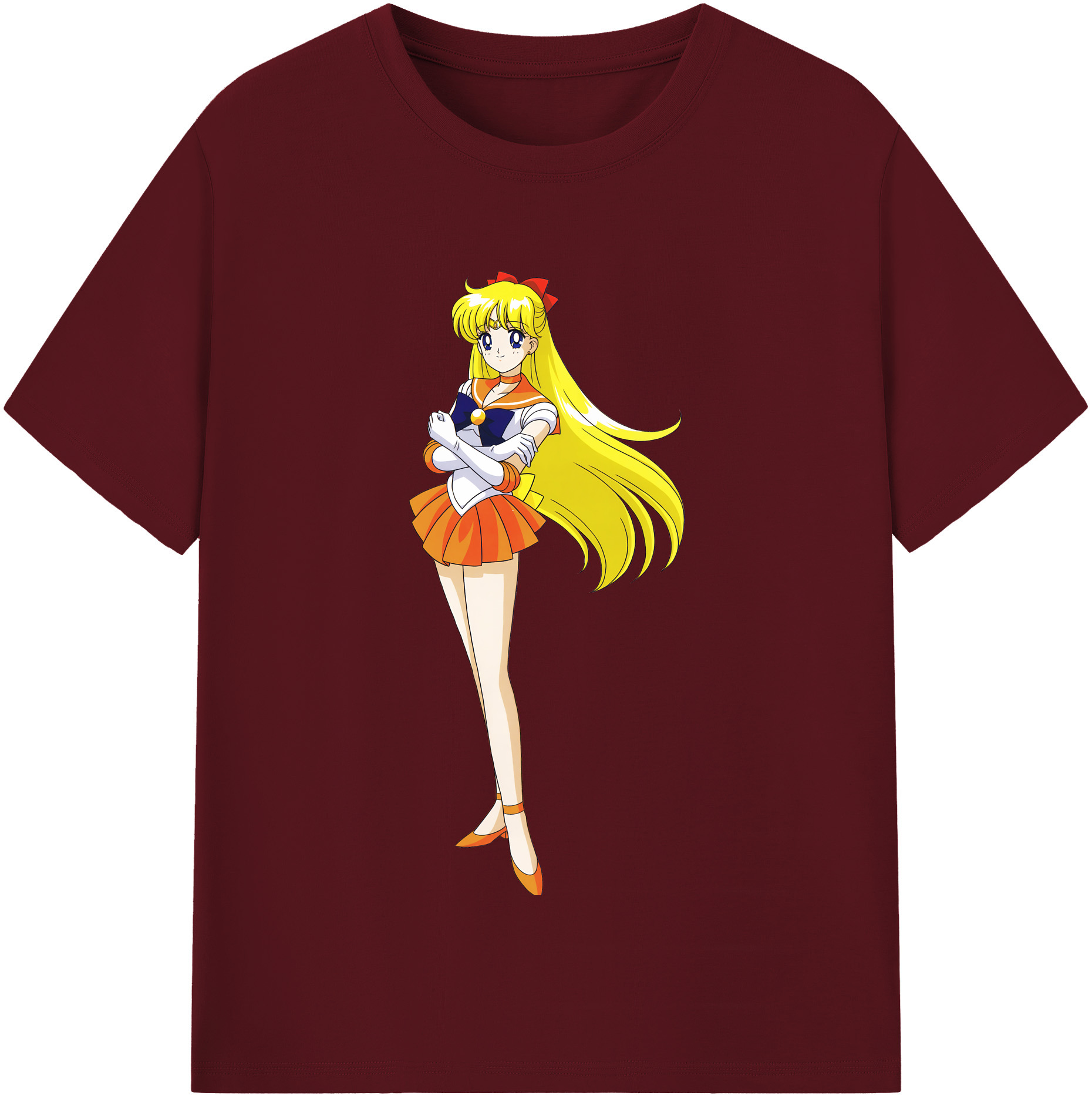 （画像用） 美少女戦士セーラームーン 愛野 美奈子 あいの みなこ Sailor Moon Aino Minako 綿100％半袖Tシャツ（フロントプリント）